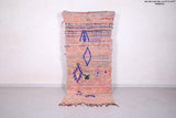 Old Vintage berber Moroccan rug 3.3 FT X 7.5 FT