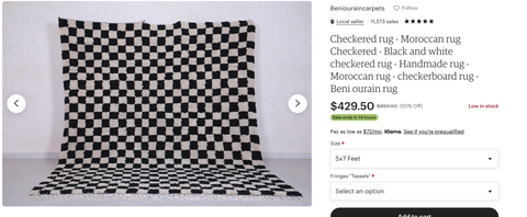 checkered rug : 5x7