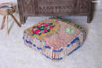 Handmade azilal moroccan rug berber old pouf