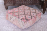Handmade berber moroccan old rug pouf
