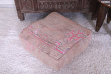 Moroccan berber handmade old rug azilal pouf