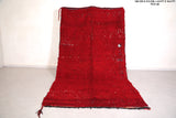 Red Vintage berber moroccan carpet 5.9 FT X 10.2 FT