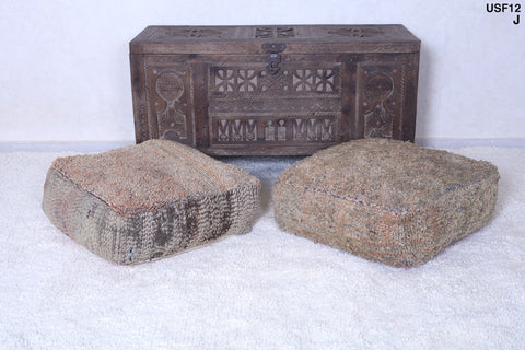 Two Handmade kilim moroccan rug berber Poufs