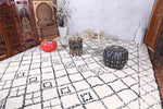 All wool moroccan rug, Berber beni ourain handmade carpet - Costom Rug