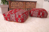 Two moroccan berber handmade Kilim rug Poufs