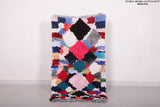 Berber colorful Moroccan Boucherouite rug 2.4 FT X 4.8 FT