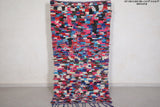 Berber Boucherouite colorful rug 3.5 FT X 6.8 FT