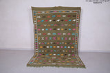 Moroccan colorful handwoven kilim 5.6 FT X 9 FT