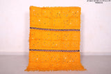 Orange falt woven moroccan berber rug, 3.1 FT X 4.1 FT