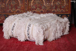 Flatwoven berber moroccan old rug pouf