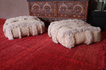 Two handmade moroccan poufs ottoman