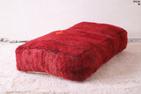 Moroccan Berber old red azilal rug pouf